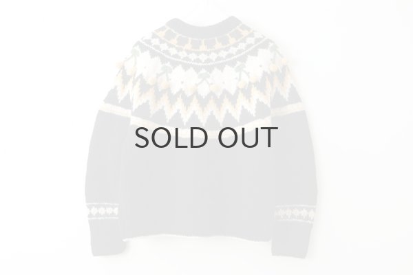 画像2: ネパールハンドニット 求心さくらんぼ刺繍カーディガン (BK) (2)