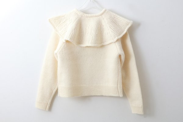 画像2: SALE!! 1/3Wool 透かし編みケープ襟プルオーバー (IV) (2)