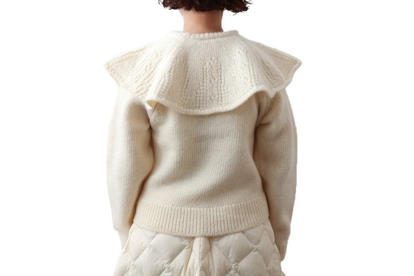 画像10: SALE!! 1/3Wool 透かし編みケープ襟プルオーバー (IV) (10)