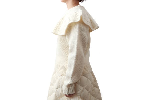 画像9: SALE!! 1/3Wool 透かし編みケープ襟プルオーバー (IV) (9)