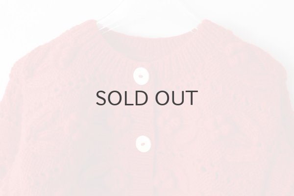 画像3: ネパールギルボックス もよう編みショートカーディガン (RD) (3)