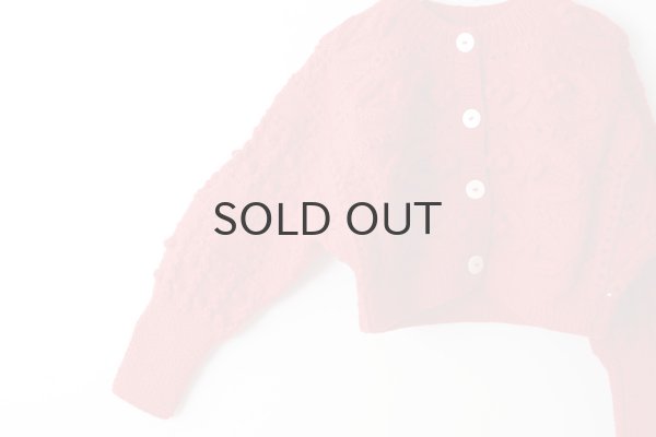 画像5: ネパールギルボックス もよう編みショートカーディガン (RD) (5)