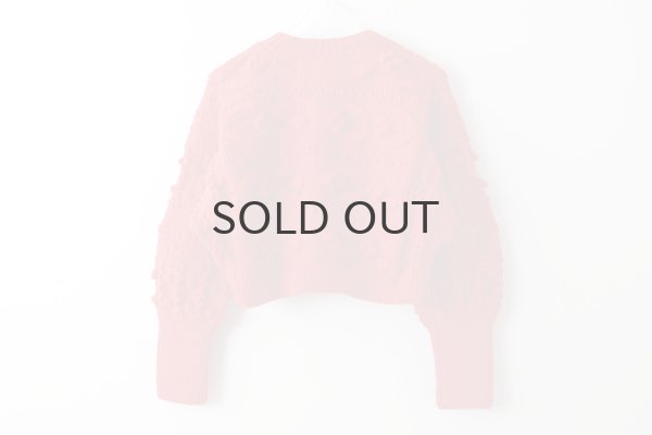 画像2: ネパールギルボックス もよう編みショートカーディガン (RD) (2)