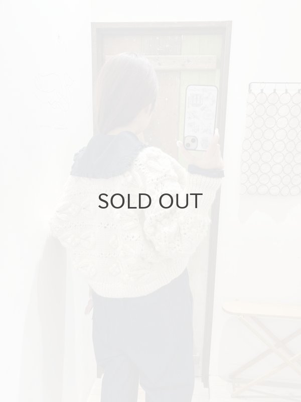 画像9: ネパールギルボックス もよう編みショートカーディガン (IV) (9)