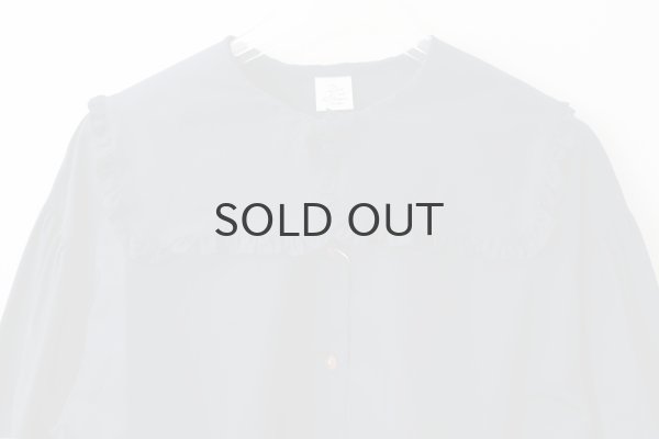 画像3: 50コーマブロード スクエア襟ギャザーブラウス (NV) (3)