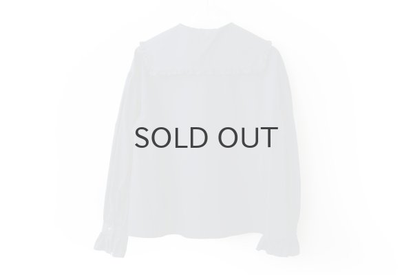 画像2: 50コーマブロード スクエア襟ギャザーブラウス (NV) (2)