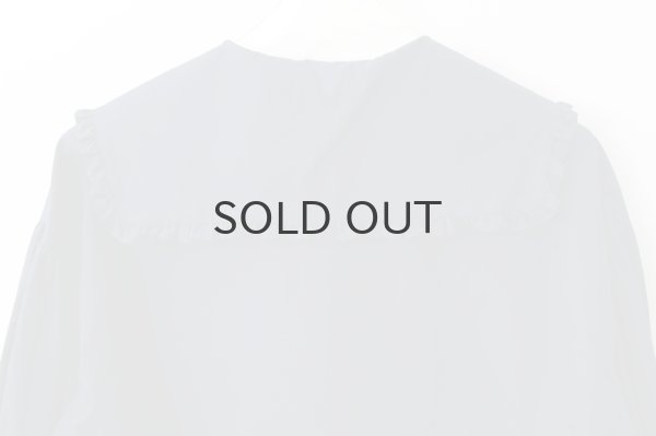 画像9: 50コーマブロード スクエア襟ギャザーブラウス (NV) (9)