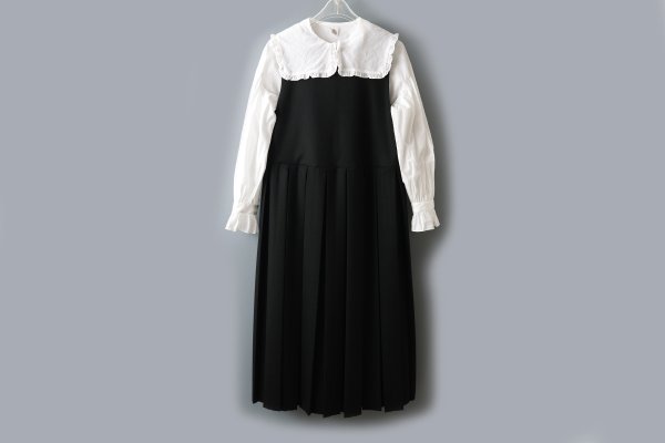 画像9:  2 / 60 サキソニー プリーツワンピース (BK) (9)
