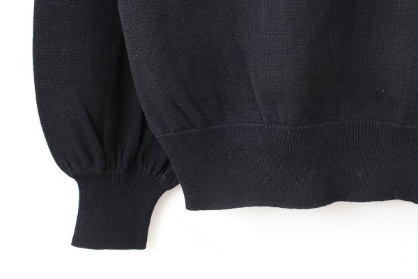 画像7: shop別注!! 32/2強撚綿フリル衿長袖プルオーバー (BK) (7)