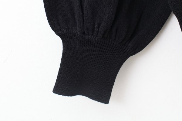 画像5: shop別注!! 32/2強撚綿フリル衿長袖プルオーバー (BK) (5)