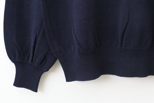 画像7: shop別注!! 32/2強撚綿フリル衿長袖プルオーバー (NV) (7)