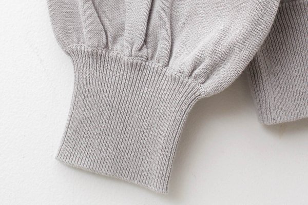 画像6: shop別注!! 32/2強撚綿フリル衿長袖プルオーバー (GY) (6)