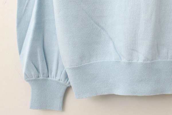 画像7: shop別注!! 32/2強撚綿フリル衿長袖プルオーバー (BL) (7)