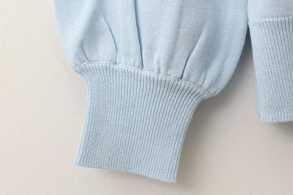 画像6: shop別注!! 32/2強撚綿フリル衿長袖プルオーバー (BL) (6)