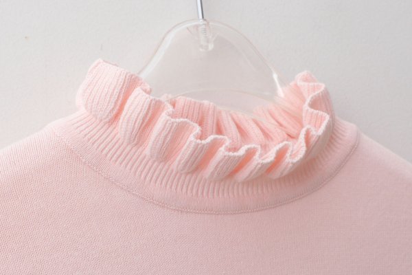 画像4: shop別注!! 32/2強撚綿フリル衿長袖プルオーバー (PK) (4)