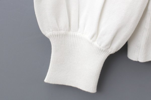 画像6: shop別注!! 32/2強撚綿フリル衿長袖プルオーバー (WH) (6)