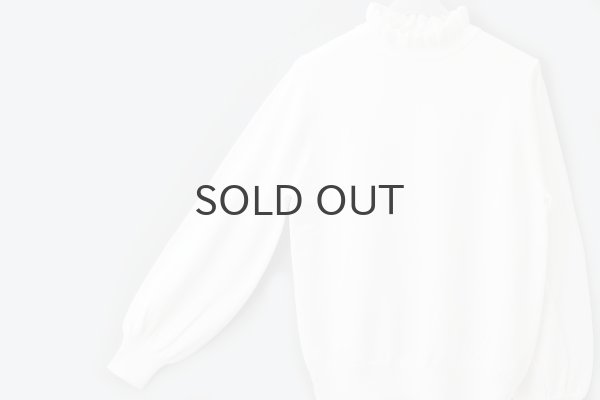 画像5: shop別注!! 32/2強撚綿フリル衿長袖プルオーバー (WH) (5)