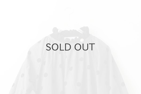 画像14: shop別注!! 32/2強撚綿フリル衿長袖プルオーバー (WH) (14)