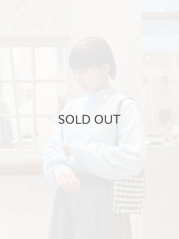 画像9: shop別注!! 32/2強撚綿フリル衿長袖プルオーバー (WH) (9)