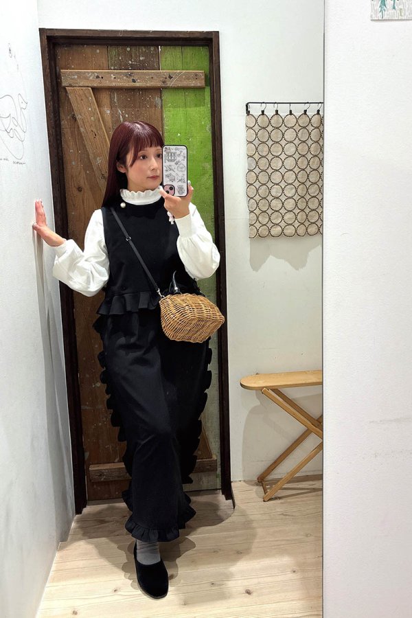 画像11: shop別注!! 32/2強撚綿フリル衿長袖プルオーバー (BG) (11)