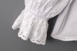 画像7: 別注!! スタンドカラーレースブラウス (WH) (7)