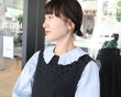 画像15: 80sタイプライター プリーツ衿のブラウス (BK) (15)