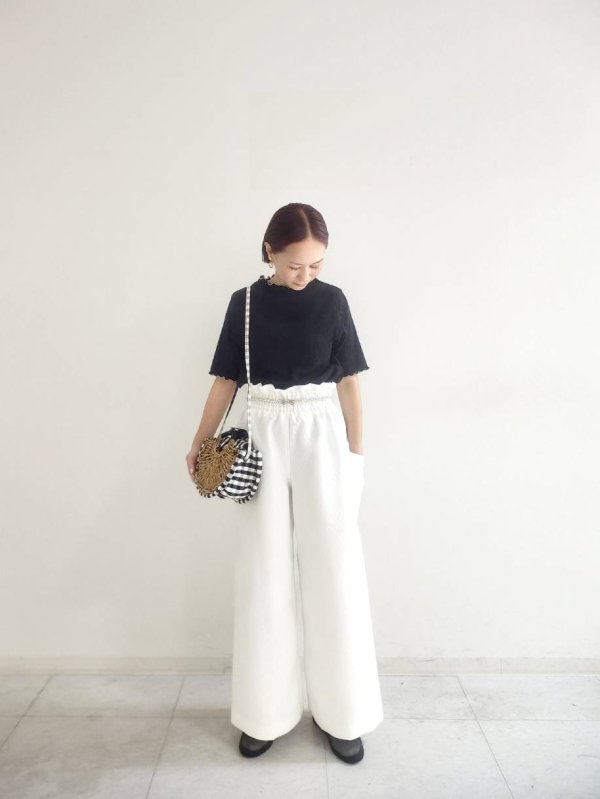 画像14: SALE20%OFF!!  オーガニックブルーゼ メロー配色半袖プルオーバー (BK) (14)