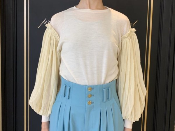 画像12: Wool Jersey T-Shirts With Mesh Sleeves KNT216E (DBL) (12)