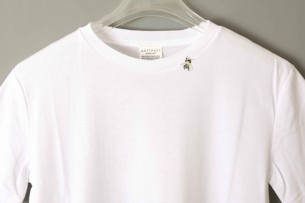 画像3: Cotton Frice T-shirts with Bee (KNT252H:WH) (3)