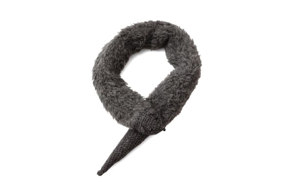 画像1: ALPACA KNIT MUFFLER (KU61A:GY) (1)