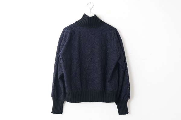 画像2: SALE15%OFF!! ORGANDY EMBROIDERY BLOUSON (VE210:BKNV) (2)