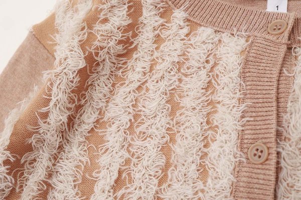 画像3: SALE!! STRIPE&FRINGE SOCK KNIT CARDIGAN (NF-104-230:BG) (3)