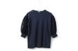 画像1: COTTON FREICE T-SHIRT w/MESH SLEEVES (KNT253A:NV) (1)