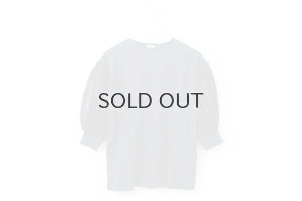 画像1: COTTON FREICE T-SHIRT w/MESH SLEEVES (KNT253A:NV) (1)