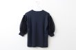 画像2: COTTON FREICE T-SHIRT w/MESH SLEEVES (KNT253A:NV) (2)