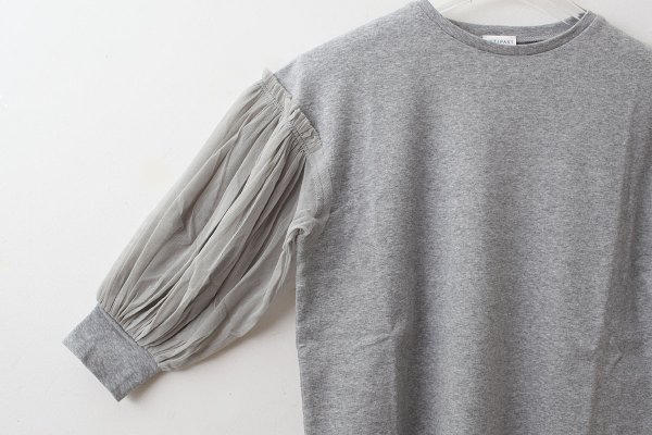 画像3: COTTON FREICE T-SHIRT w/MESH SLEEVES (KNT253A:MGY) (3)