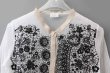 画像4: MESH WHITE CARDIGAN WITH FLOCK (MT105L-F63:WH×BK) (4)