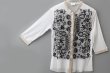 画像3: MESH WHITE CARDIGAN WITH FLOCK (MT105L-F63:WH×BK) (3)