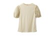 画像1: Cotton Frice T-Shirts With Mesh Sleeves KNT196F (IV) (1)