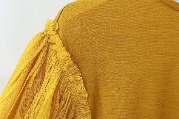 画像6: Wool Jersey T-Shirts With Mesh Sleeves KNT216D (6)