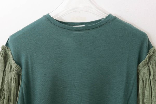 画像3: Wool Jersey T-Shirts With Mesh Sleeves KNT216E (DBL) (3)