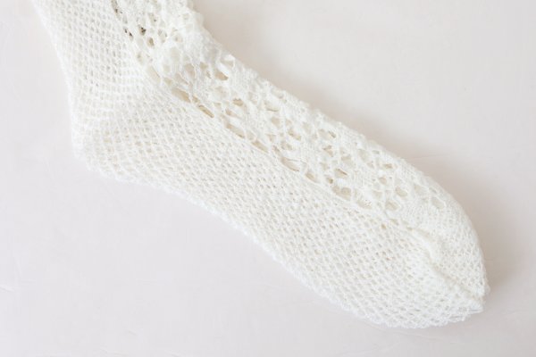 画像4: FLOWER FRONT LACE ソックス (DS-51H:WH,YW) (4)