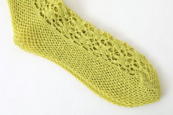 画像9: FLOWER FRONT LACE ソックス (DS-51H:WH,YW) (9)