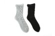 画像1: FLOWER FRONT LACE ソックス (DS-51H:GY,BK) (1)