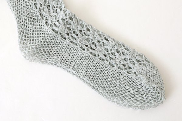 画像5: FLOWER FRONT LACE ソックス (DS-51H:GY,BK) (5)