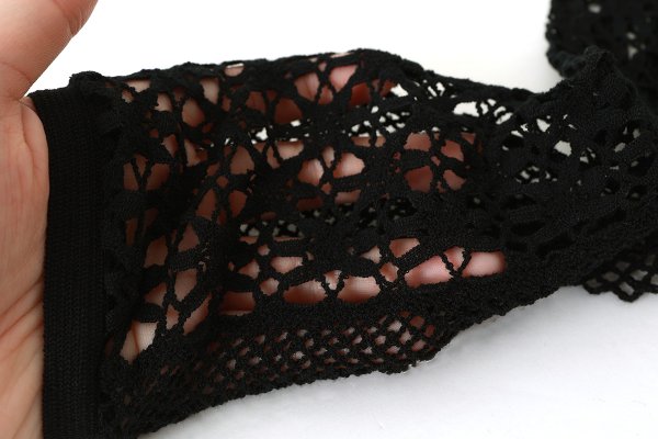 画像12: FLOWER FRONT LACE ソックス (DS-51H:GY,BK) (12)