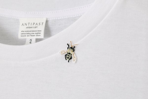 画像4: Cotton Frice N/S with Bee (KNT252N:WH) (4)