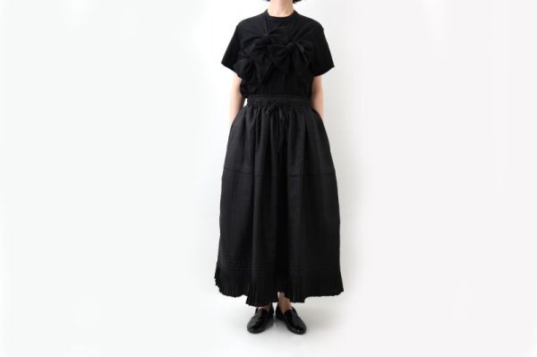 画像11: Khadi Silk Gather Tuck Skirt (BK) (11)