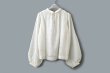 画像3: Khadi Cotton Silk Embroidery collar Tuck Blouse (OF) (3)