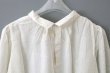 画像9: Khadi Cotton Silk Embroidery collar Tuck Blouse (OF) (9)